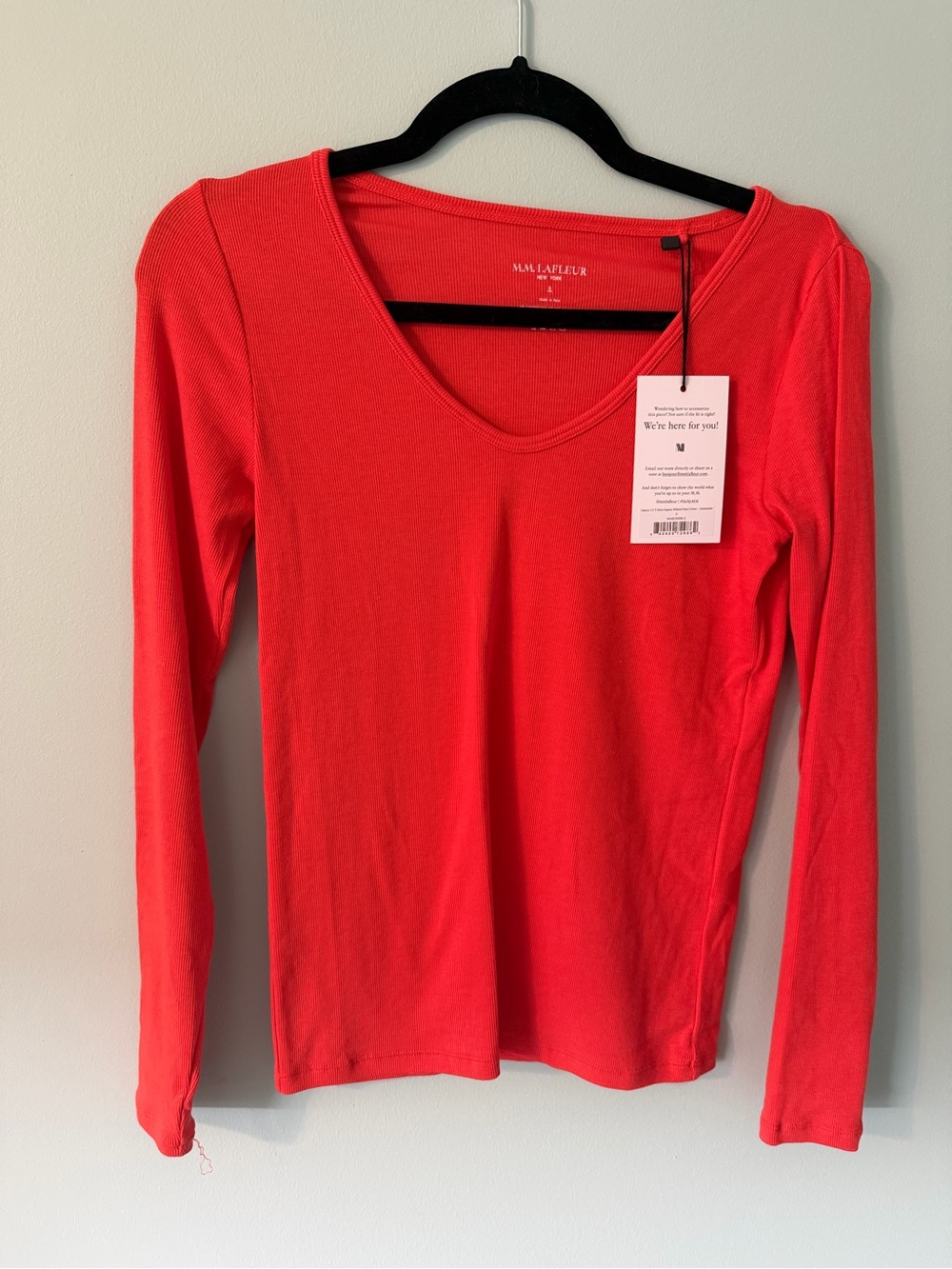MM Lafleur Orange Long-Sleeve Scoop Neck Top